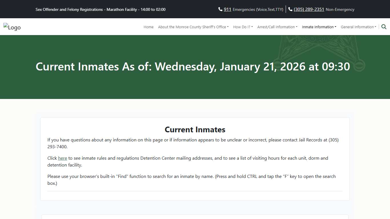 M.C.S.O - Current Inmates