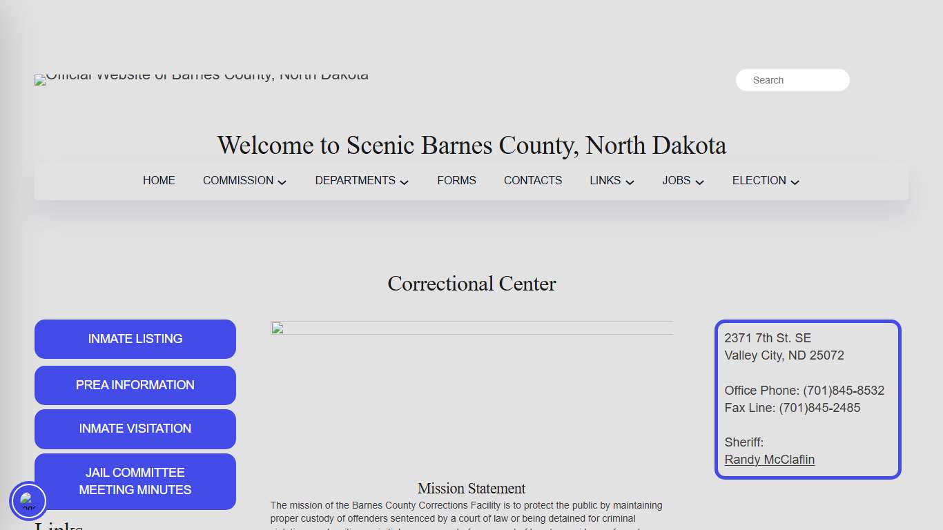 Correctional Center - Official Website of Barnes County, North Dakota